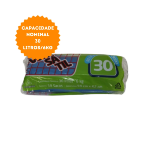 Sacos para lixo 30Litros/6Kg Azul 50und