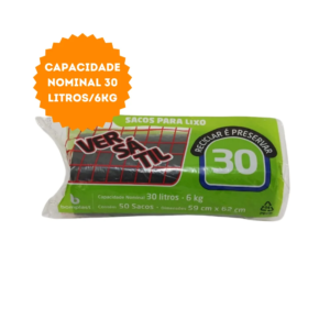 Sacos para lixo 30Litros/6Kg 50 und