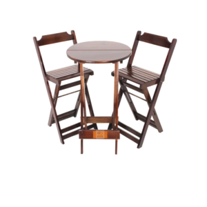 Jogo de Madeira Bistro (1 Mesa Bistro + 2 Cadeiras de Madeira Bistro)
